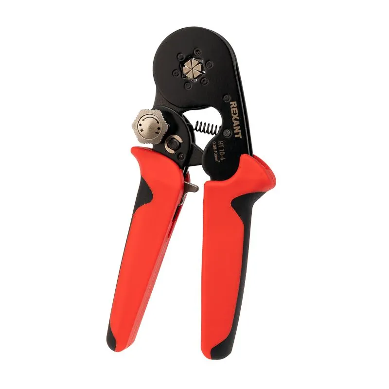 Кримпер HT-10-6 для обжима штыревых наконечников 0,08-10,0мм² с регулятором прижимного усилия REXANT