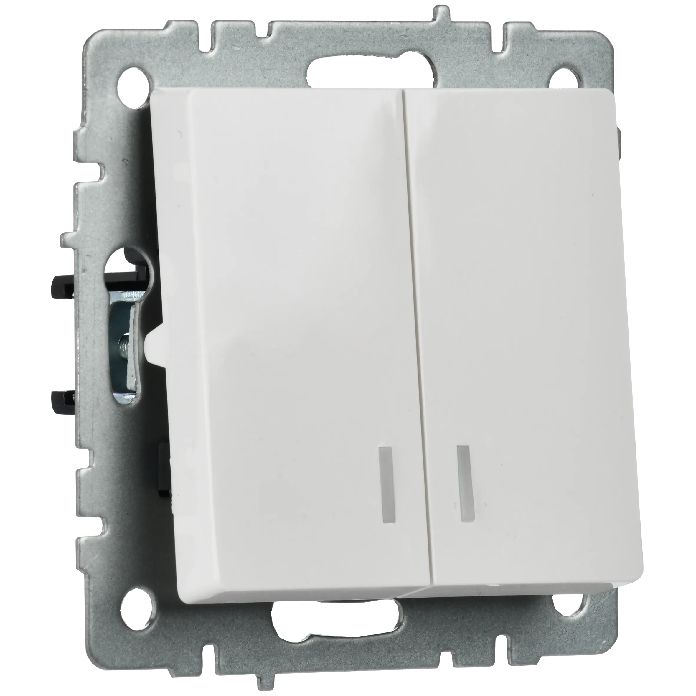 BRITE Выключатель 2-клавишный с индикацией 10А ВС10-2-1-БрБ белый IEK - Фото 2