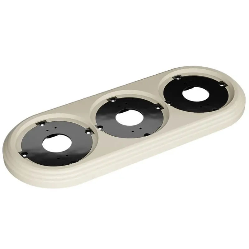 Рамка трехместная пластиковая, 234x92x14 мм, цвет - слоновая кость, серия УСАДЬБА, ТМ МЕЗОНИНЪ