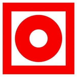 Знак наклейка F10 "Кнопка включения установок (систем) пожарной автоматики" (100x100) фотолюминесцентный EKF an-f-10-f