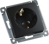 MASTER черн. Розетка 1-гнездн. с/з РС16-411-08