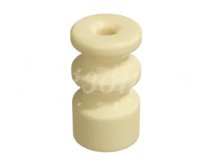 Изолятор фарфоровый двойной для наружного монтажа витой электропроводки, цвет -слоновая кость,  (20 