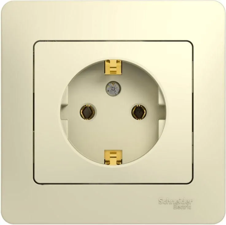 Розетка 1-м СП Glossa 16А IP20 с заземл. в сборе беж. SE GSL000242