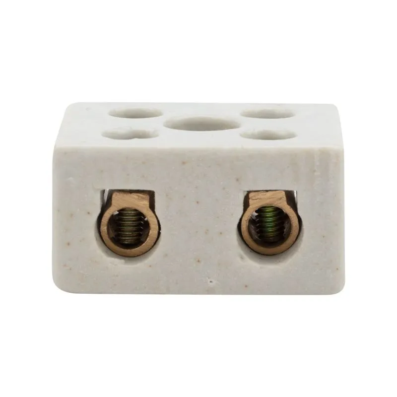 Клемма керамическая винтовая КВ 16 мм² 2 пары контактов с крепежным отверстием (50 шт./уп.) REXANT - Фото 2