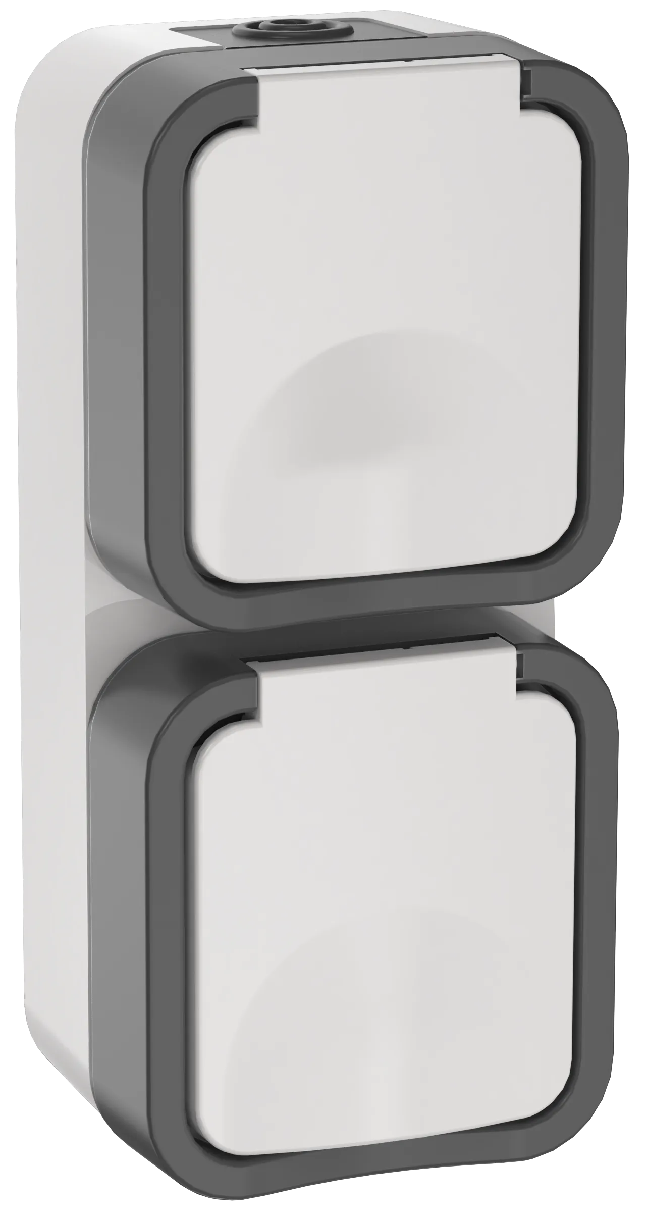 TORS Розетка 2-местная вертикальная 16А IP55 TS232 серо-белый IEK TS-R26-16-55-V-K41