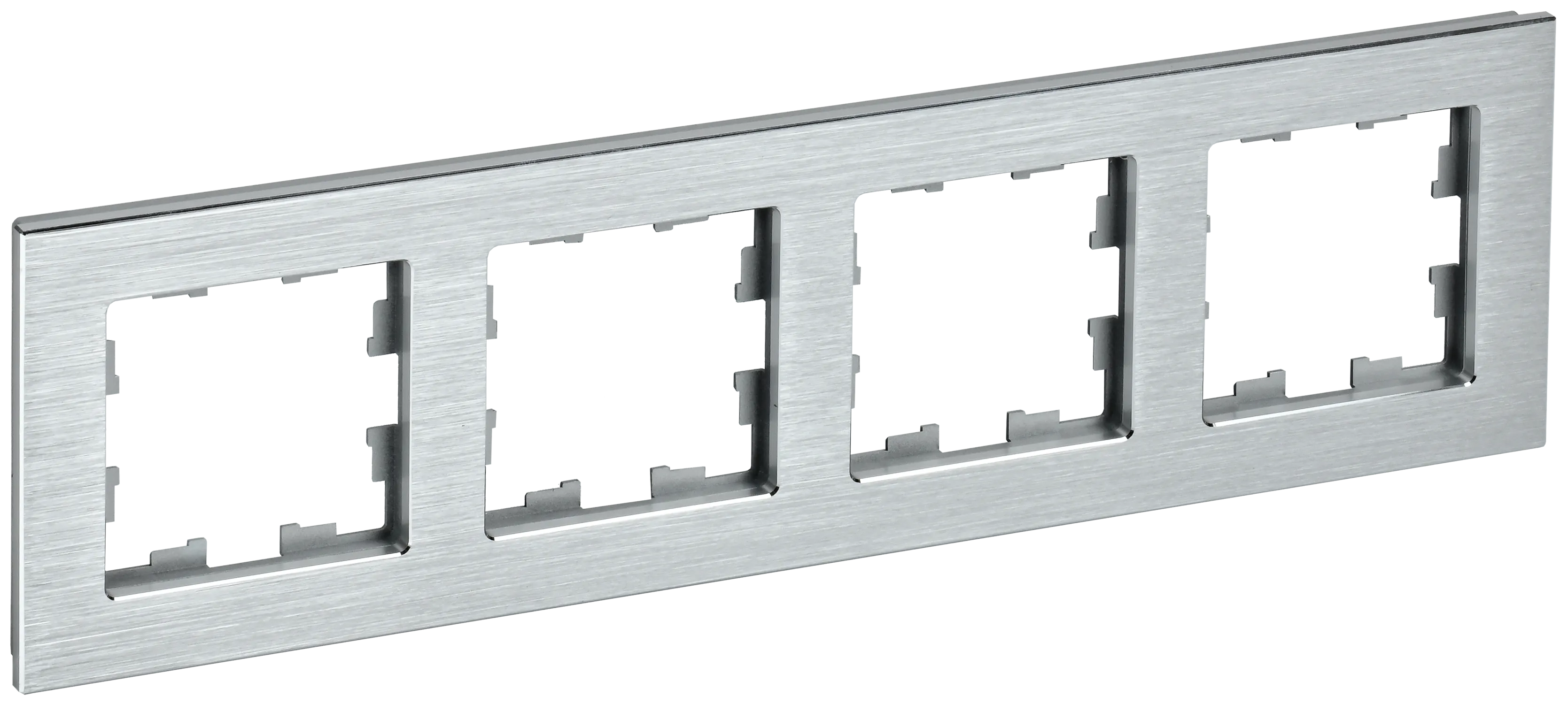 BRITE Рамка 4 -местная РУ-4-1-БрА металл алюминий IEK