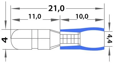 Разъем штекерный изолированный штекер 4 мм 1.5-2.5 мм² (РШи-п 2.5-4/РШИп 2-5-4) синий REXANT - Фото 3