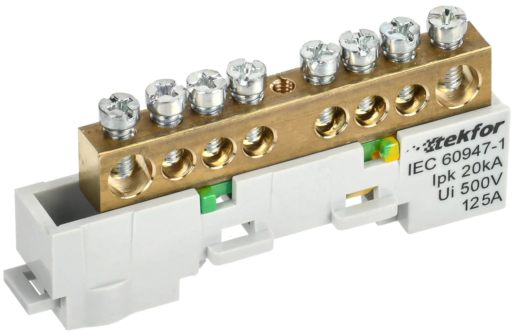 TEKFOR Шина PE "земля" неизолированная на универсальном держателе 8х12-8-Ж IEK TF-NN20-08-DL-K05