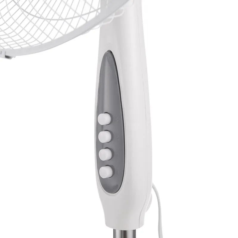 Вентилятор напольный белый/серый 40 Вт, 5 лопастей, подставка круглая, механическое управление - Фото 5