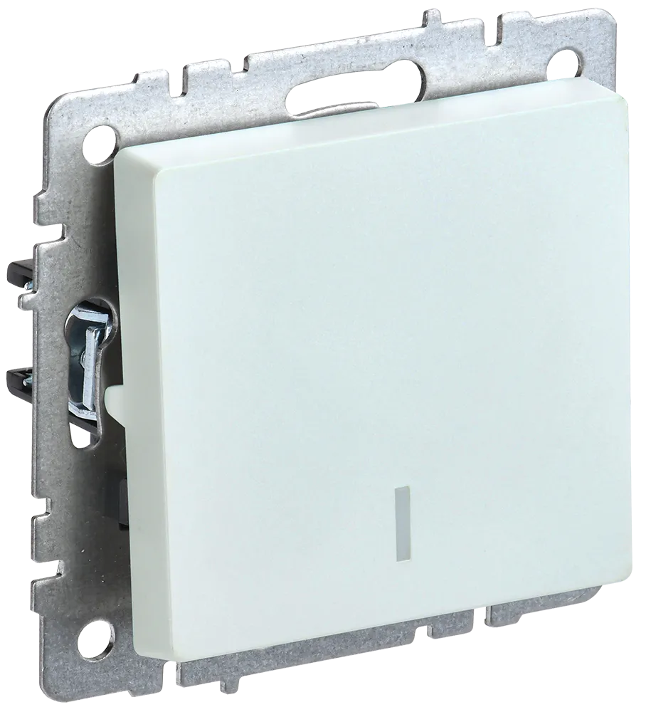 BRITE Выключатель 1-клавишный с индикацией 10А ВС10-1-1-БрЖ жемчуг IEK BR-V10-1-10-K36