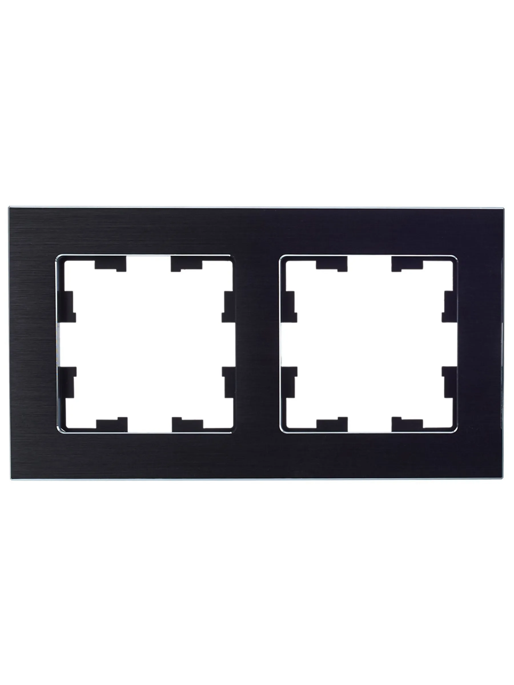 BRITE Рамка 2 -местная РУ-2-1-БрЧ металл черный IEK - Фото 5