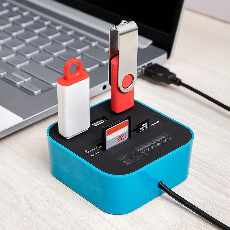 Разветвитель USB на 3 порта+картридер (все в одном) черный REXANT - Фото 2