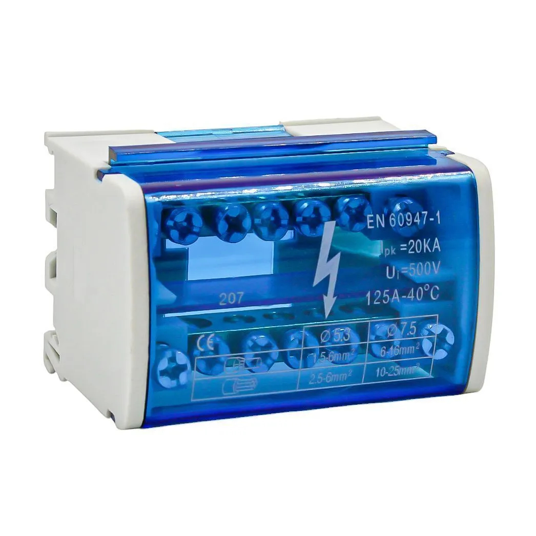 Шины на DIN-рейку в корпусе (кросс-модуль) 2х7 L+PEN