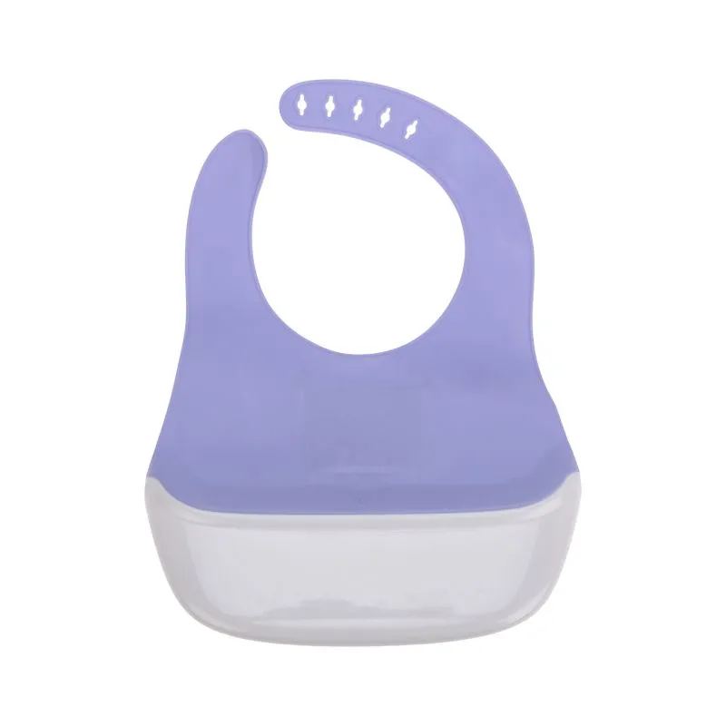 Фартук нагрудный для кормления с жестким карманом, синий с серым HALSA - Фото 2