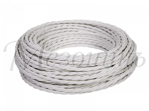 Провод декоративный витой TV+Internet, цвет- белый, ТМ "МезонинЪ  (бухта 45м) GE72100-01