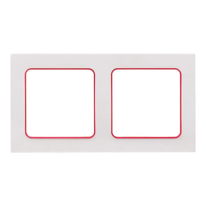 Стокгольм Рамка 2-местная белая с линией цвета красный EKF