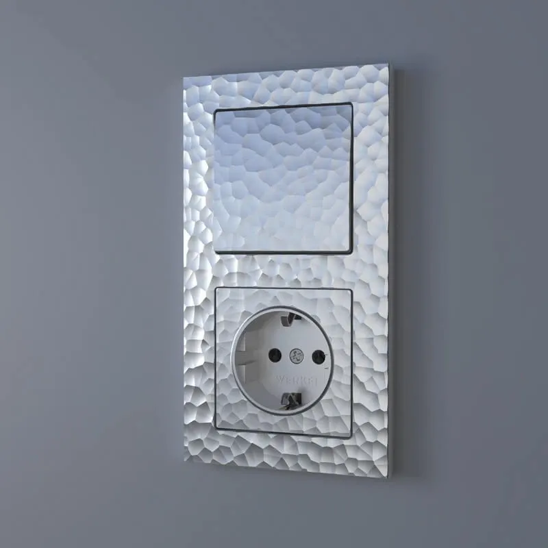 Розетка с заземлением и шторками (hammer серебряный) Werkel - Фото 3