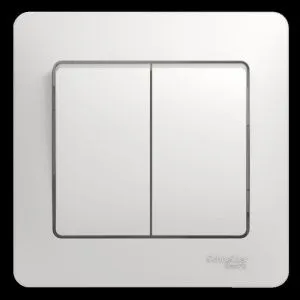 Выключатель 2-кл. СП Glossa 10А IP20 (сх. 5) 10AX в сборе бел. SE GSL000152 275159