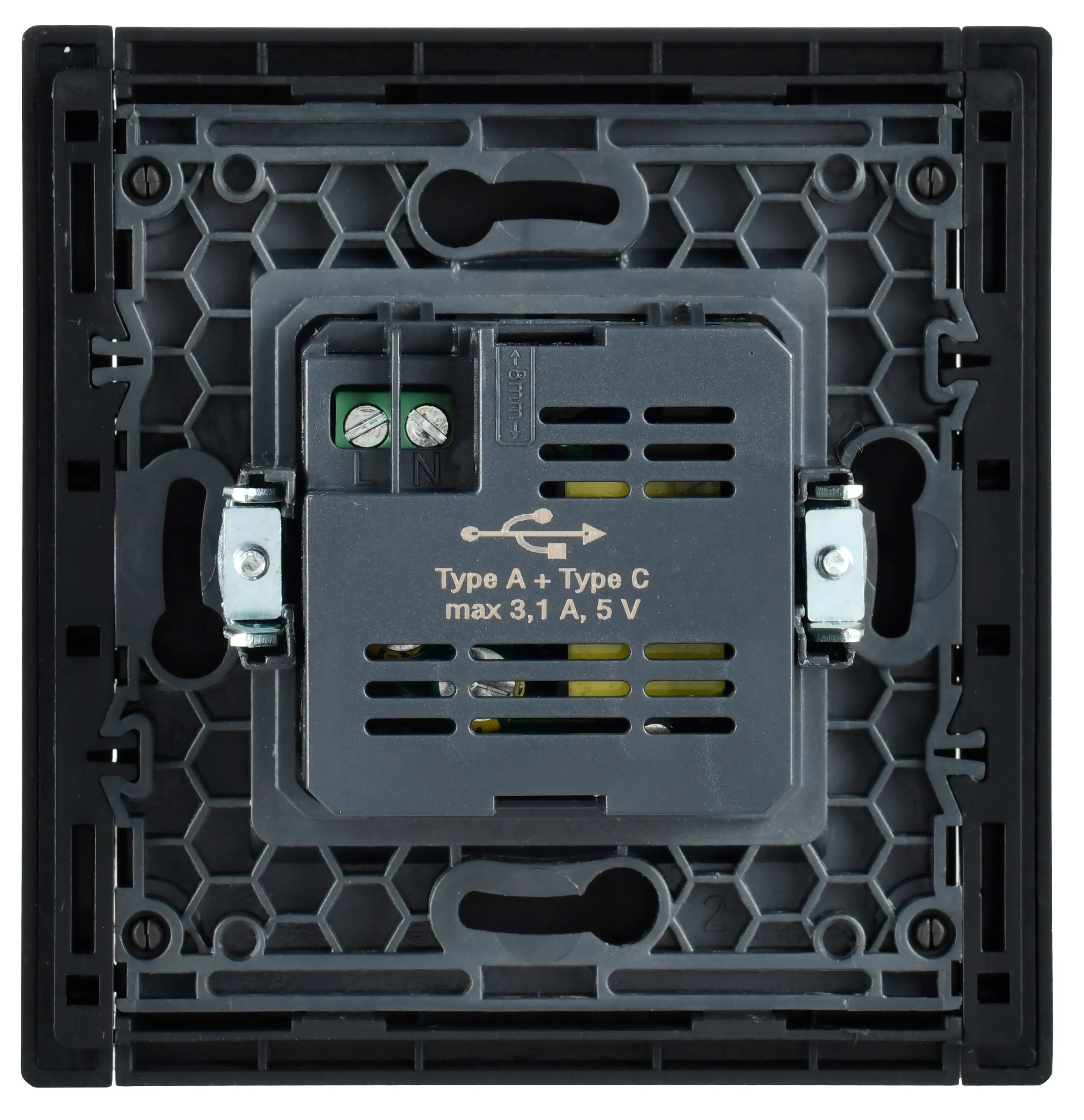 FORTE&PIANO Розетка USB A+C 3,1А FP550 сталь IEK для дома - Фото 3