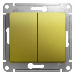 Выключатель 2-кл. СП Glossa 10А IP20 (сх. 5) 10AX механизм фисташк. SE GSL001051 454349