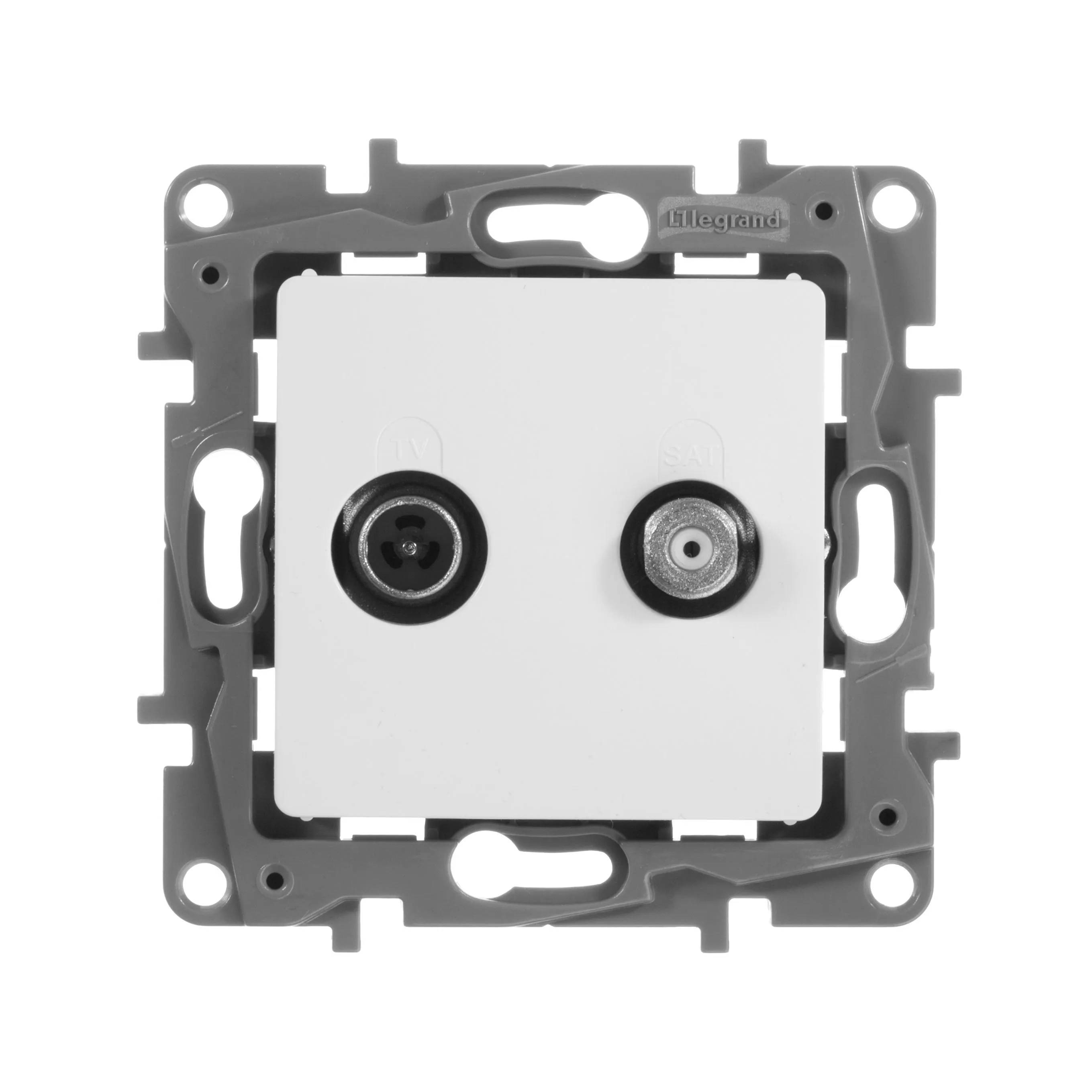 ETIKA Розетка двойная TV+SAT тип звезда белый