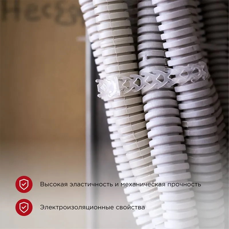 Стяжка полимерная многоразовая 300х10мм, прозрачная (20 шт/уп) REXANT - Фото 2