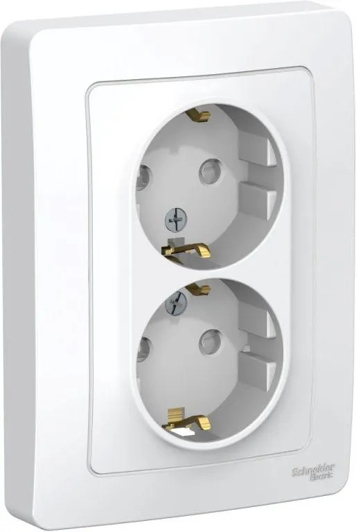 Розетка 2-м СП Blanca 16А IP20 250В с заземл. защ. шторки бел. SE BLNRS001121