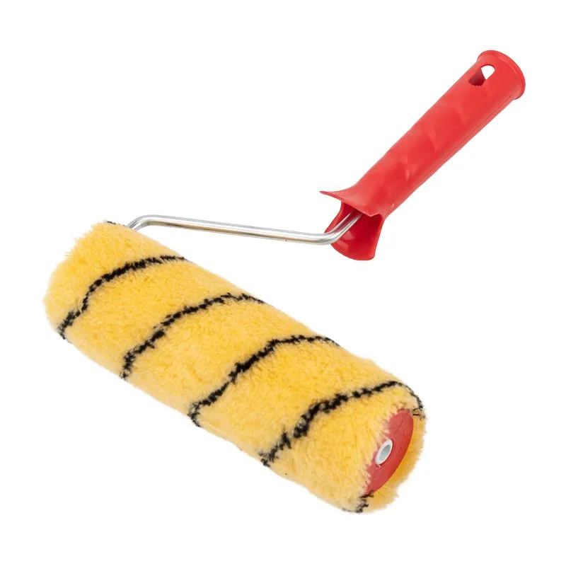 Валик полиакрил желтый с черной полосой, ворс 11 мм, ширина ролика 180 мм, бюгель 6 мм, Ø 42 мм REXANT 89-0021