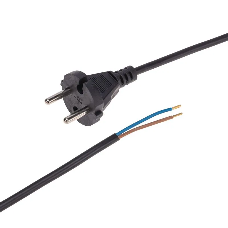 Шнур электрический с вилкой ПВС 2х0,75 мм² 3м черный REXANT