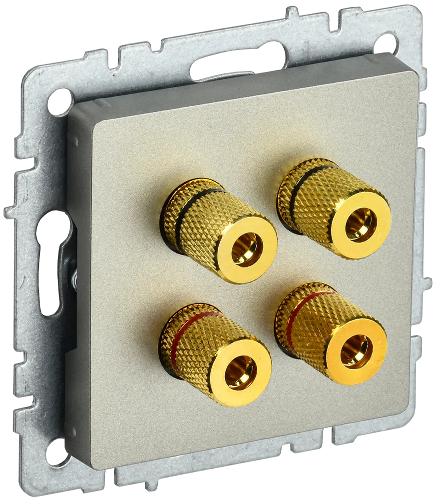 BRITE Аудиорозетка 4-местная РА10-БрШ шампань IEK