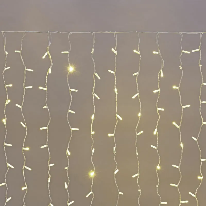 Гирлянда светодиодная Занавес 2х1,5м 300 LED ТЕПЛЫЙ БЕЛЫЙ белый ПВХ IP65 постоянное свечение 230В нужен блок 303-500-1 NEON-NIGHT 235-116