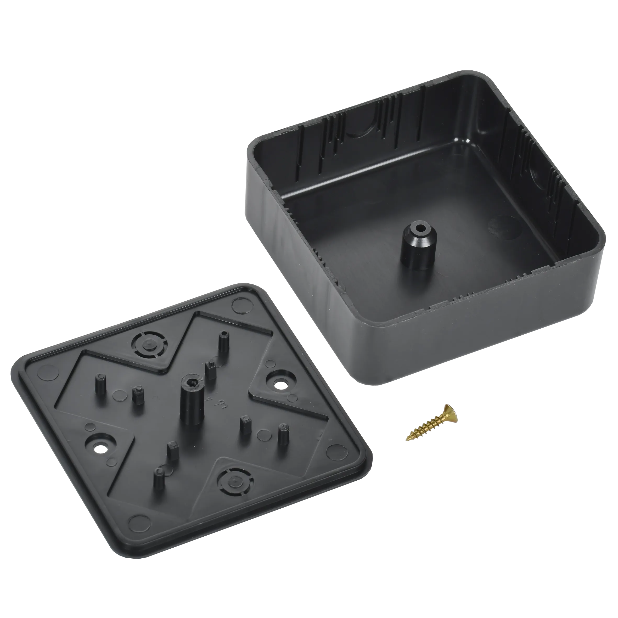 Коробка распаячная КМ для открытой проводки безгалогенная (HF) 75х75х28мм черная (RAL 9005) IEK - Фото 2