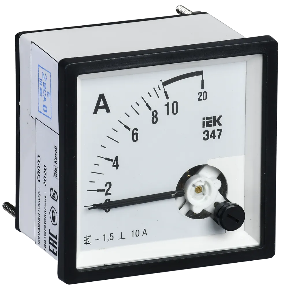Амперметр аналоговый Э47 10А класс точности 1,5 72х72мм IEK