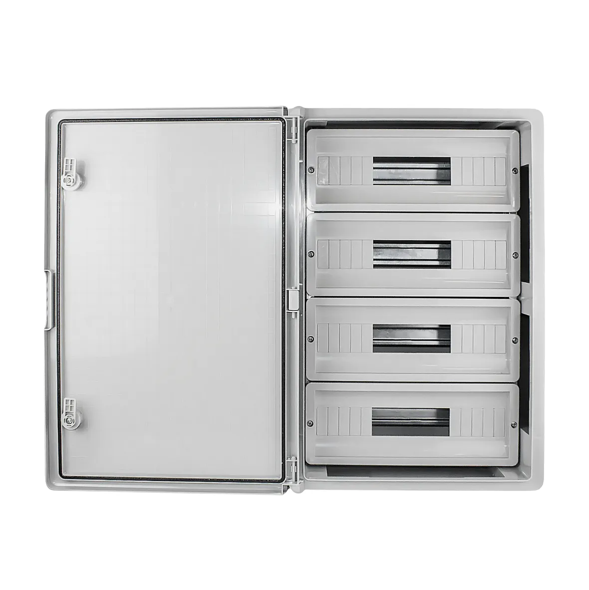 Корпус пластиковый КМПн-68 (4х17) 400х600х200 серая непрозрачная дверь IP65 DEKRON - Фото 2