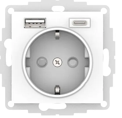 Розетка AtlasDesign 16А с 2-мя заряд. устройствами USB тип A+C 5В/2.4А/3.0А 2х5В/1.5А механизм лотос SE ATN001332 1739926