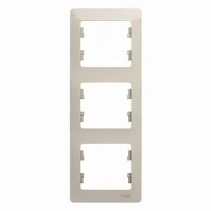 Рамка 3-м Glossa вертикал. молоч. SE GSL000907 454524