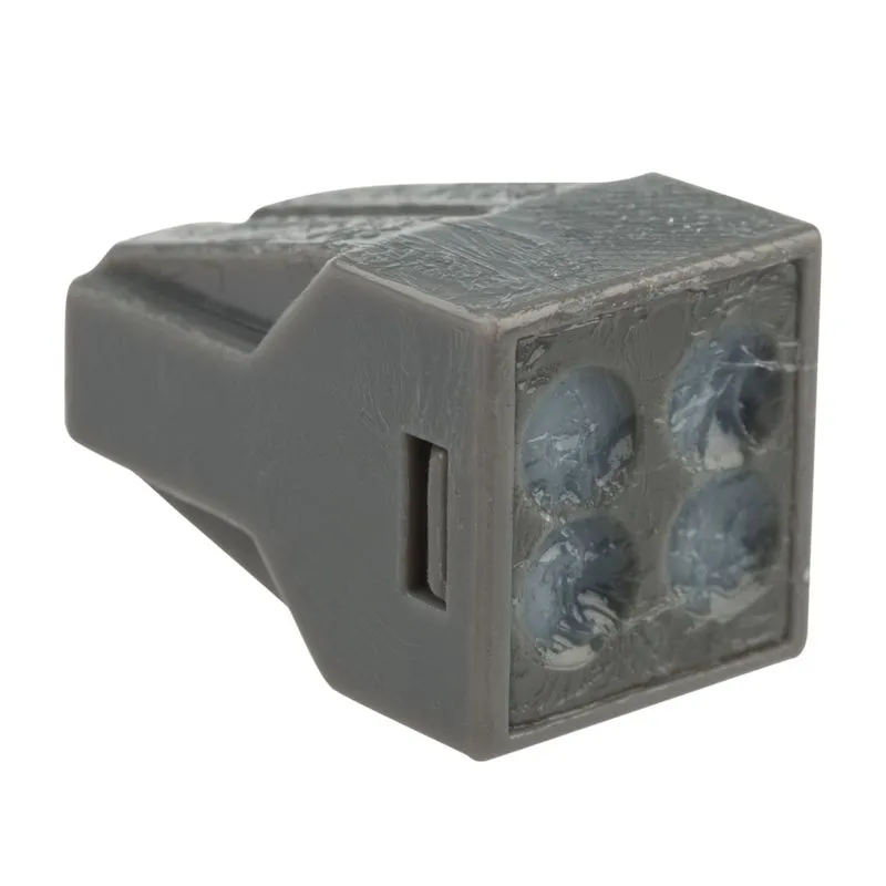 Экспресс-клемма с пастой СМК 773-304, 4-проводная до 2,5 мм², серая (100 шт/уп) REXANT 07-3040