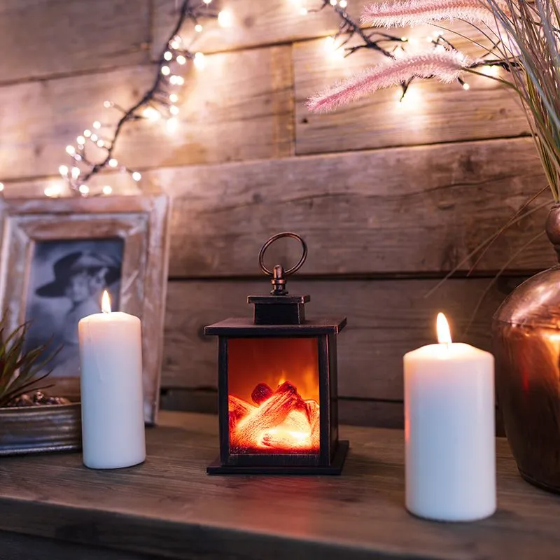 Светодиодный камин Кантри с эффектом живого огня 12х12х18,5 см, батарейки 3хАА (не в комплекте) - Фото 3