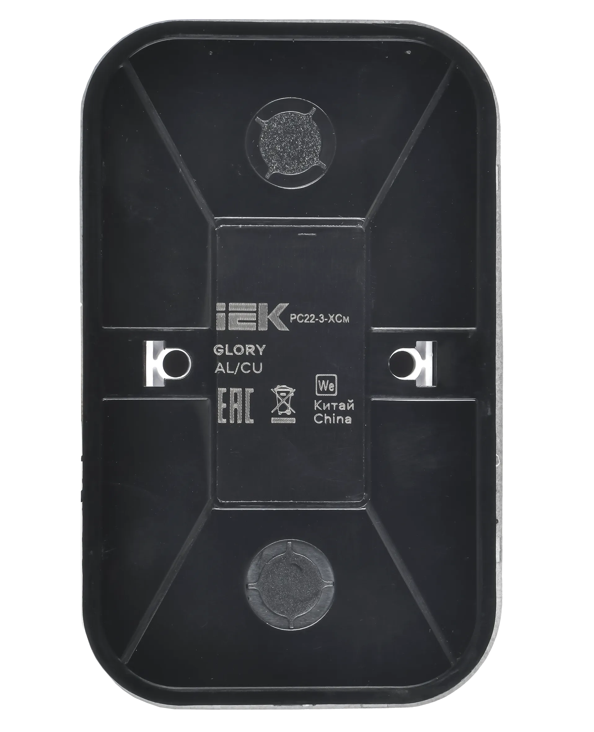 GLORY Розетка 2-местная для открытой установки с заземлением без защитных шторок 16А РС22-3-ХСм сталь матовый IEK - Фото 5