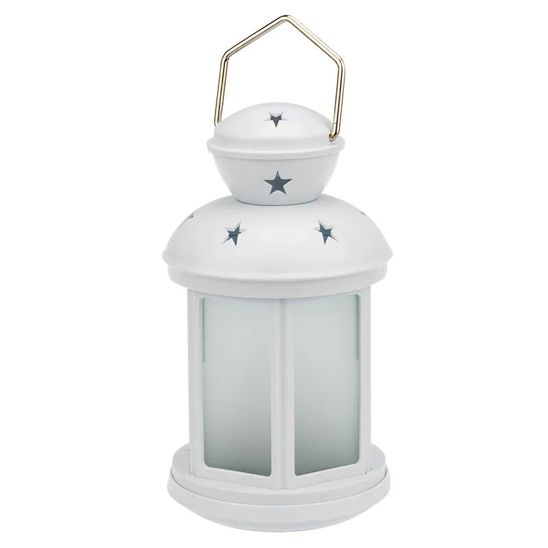 Декоративный фонарь 12х12х20,6 см, белый корпус, теплый белый цвет свечения с эффектом пламени свечи - Фото 5