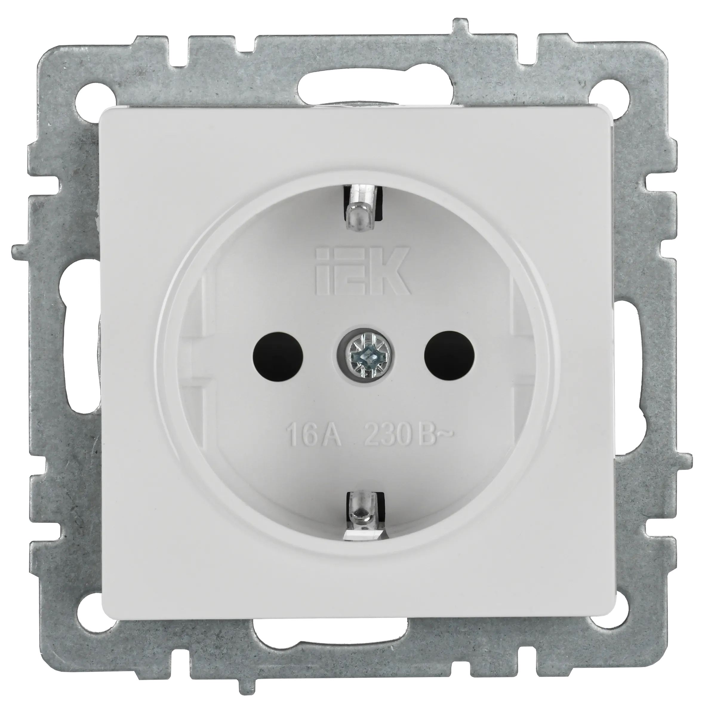 BRITE Розетка 1-местная с заземлением с защитными шторками 16А РС14-1-0-БрБ белый IEK - Фото 2