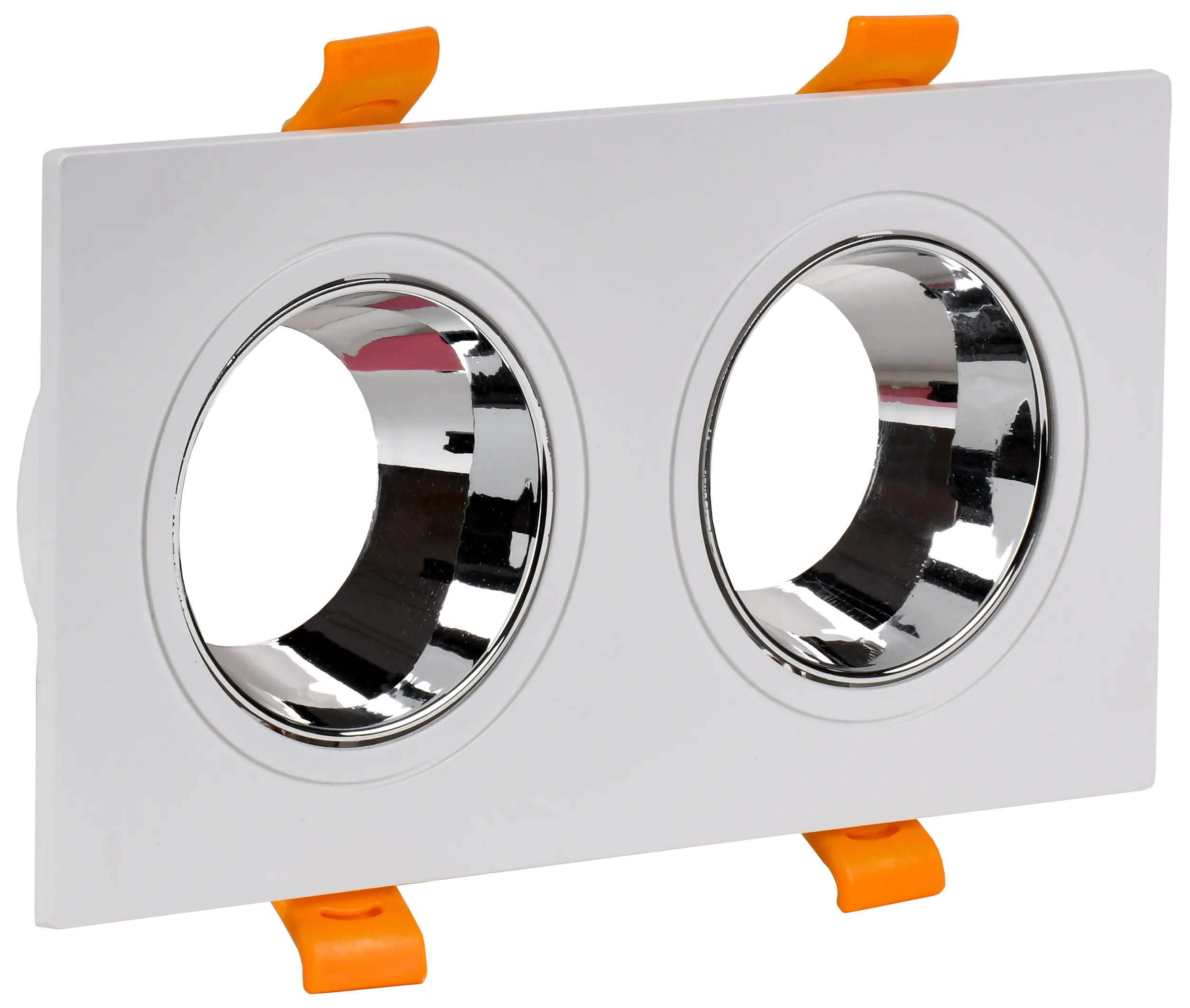 LIGHTING Светильник 4108 встраиваемый поворотный под лампу 2хGU10 белый/хром пластик IEK LT-UVB0-4108-GU10-2-K23