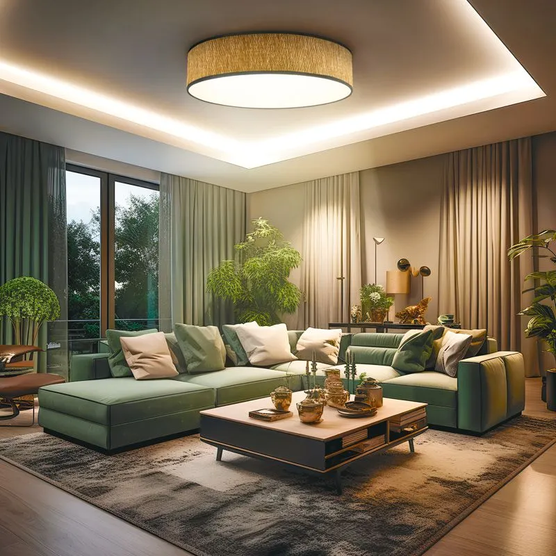 Светильник потолочный Alata, LUMI Line, 70Вт, 500х90 мм, соломенный REXANT - Фото 5