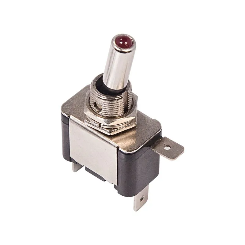 Тумблер 12V 20А (3c) ON-OFF однополюсный  с красной LED подсветкой  (ASW-07D)  REXANT (в упак. 1шт.) - Фото 2