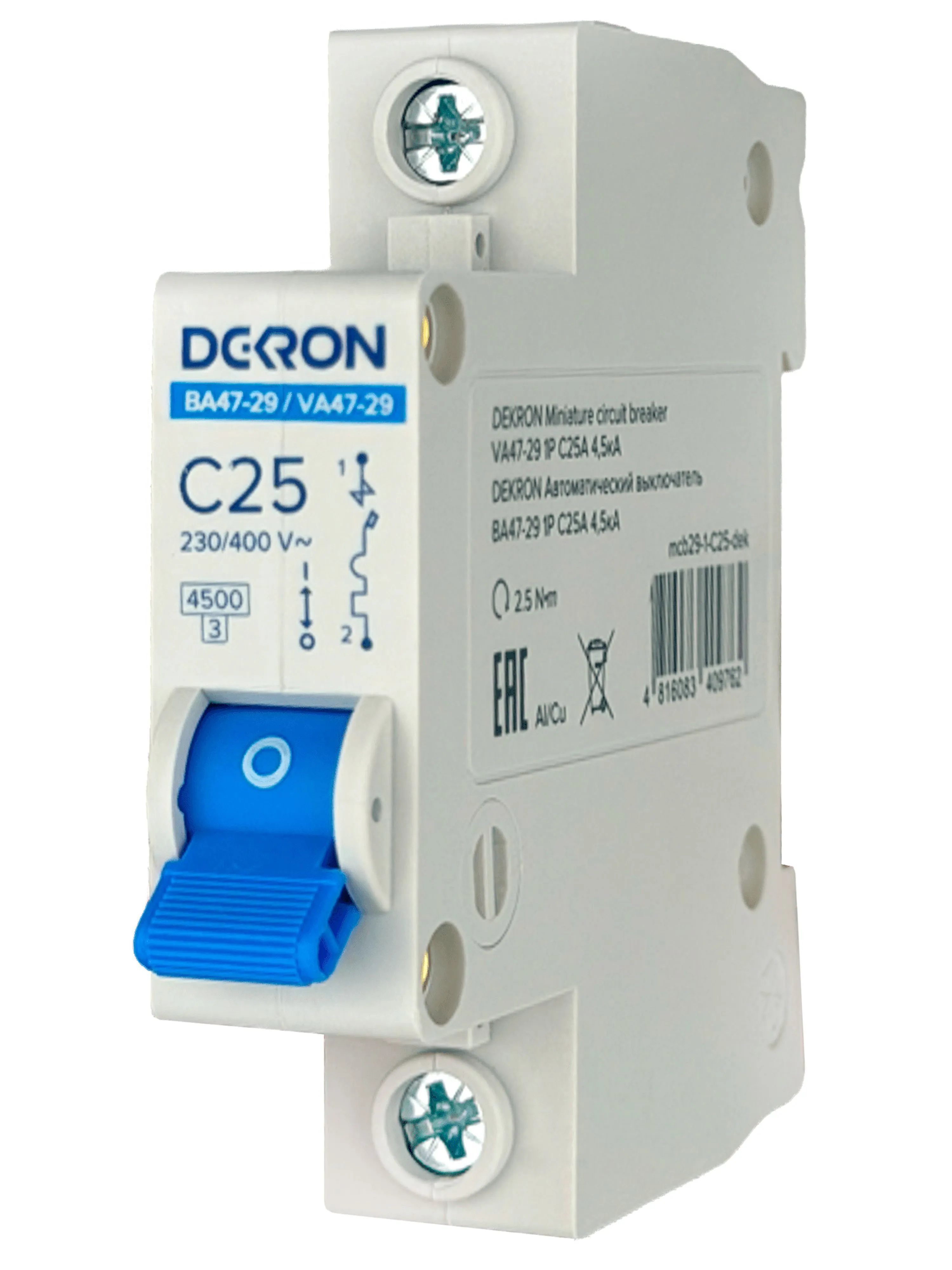 Автоматический выключатель ВА47-29 1P С25A 4,5кА