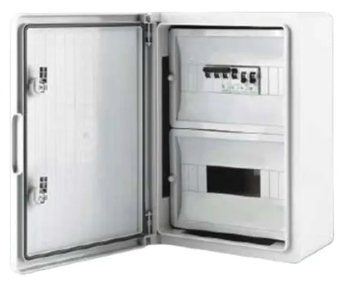 Корпус пластиковый КМПн-18 (2х9) 250х350х150 серая непрозрачная дверь IP65 DEKRON DEK-M18-253515-65