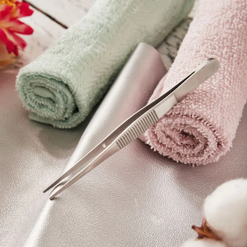 Пинцет прямой, узкий, фиксатор, рифленый 100мм ПРОФИ - Фото 2