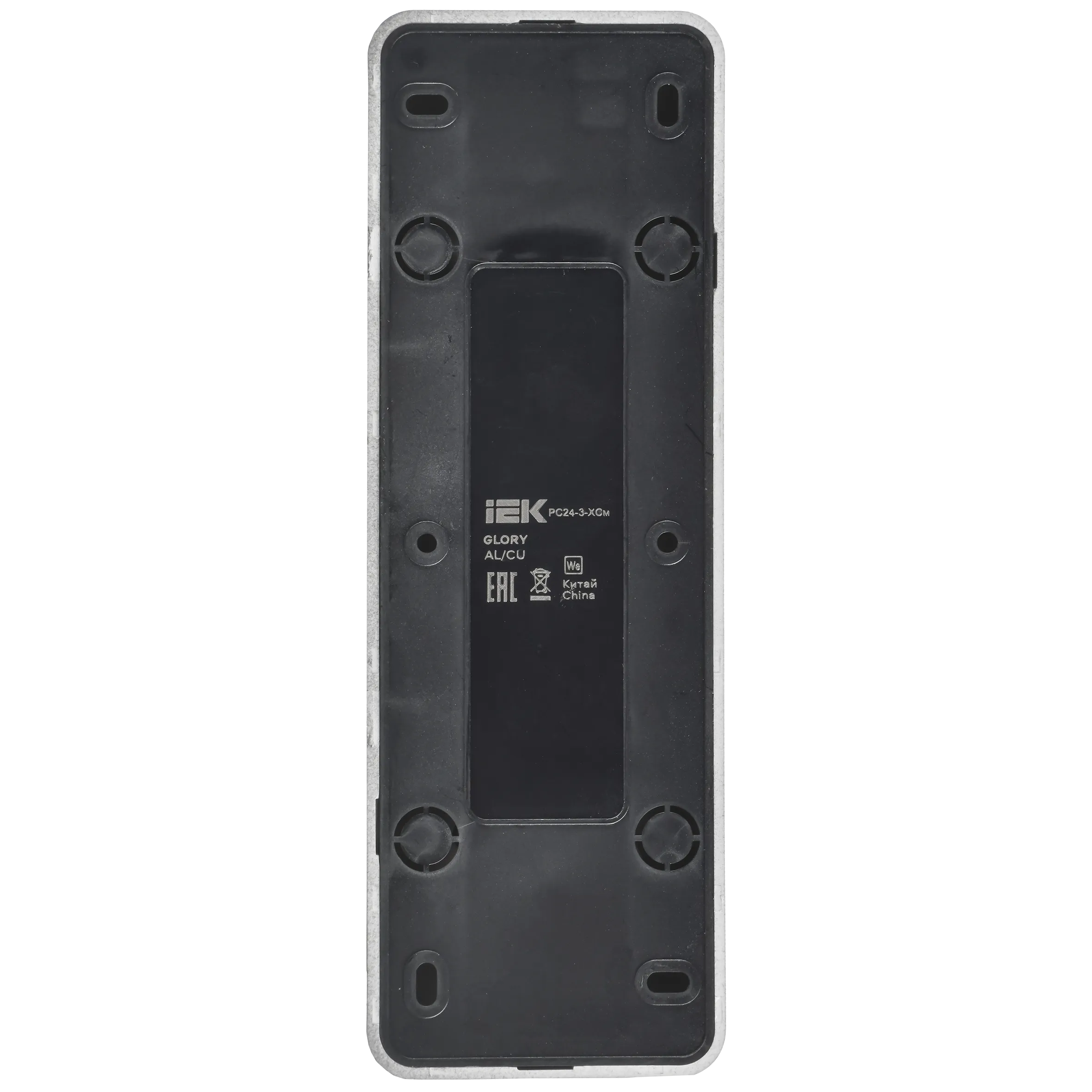 GLORY Розетка 4-местная для открытой установки с заземлением без защитных шторок 16А РС24-3-ХСм сталь матовый IEK - Фото 3