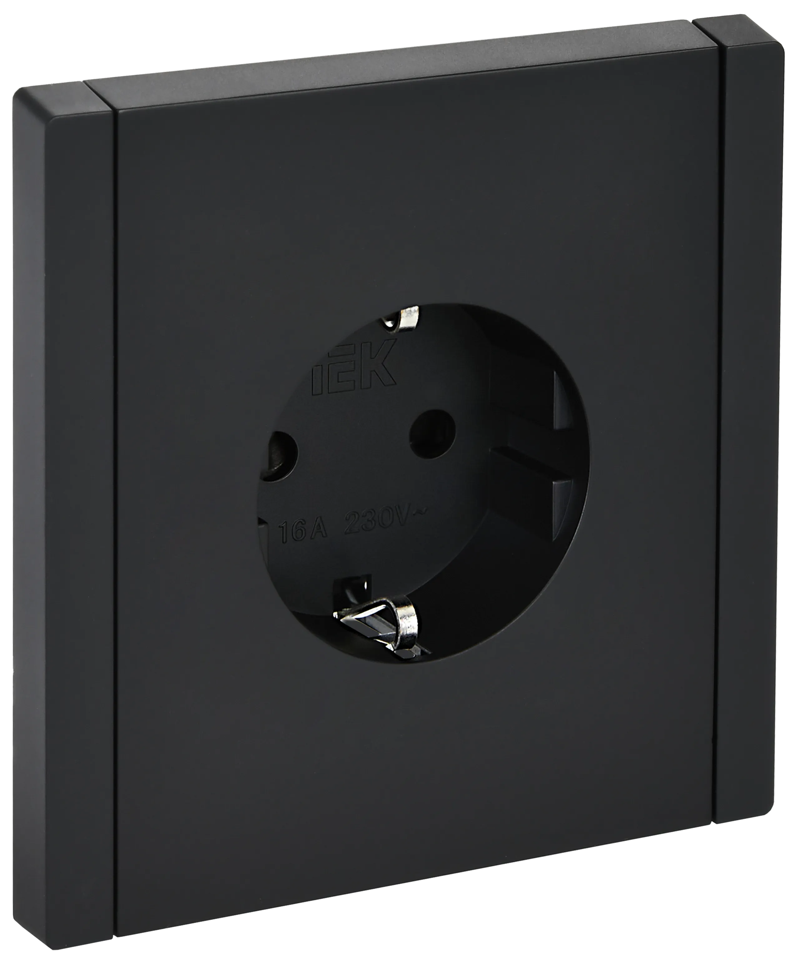 FORTE&PIANO Розетка 1-местная с заземлением с защитными шторками безвинтовое крепление 16А FP113 черный IEK