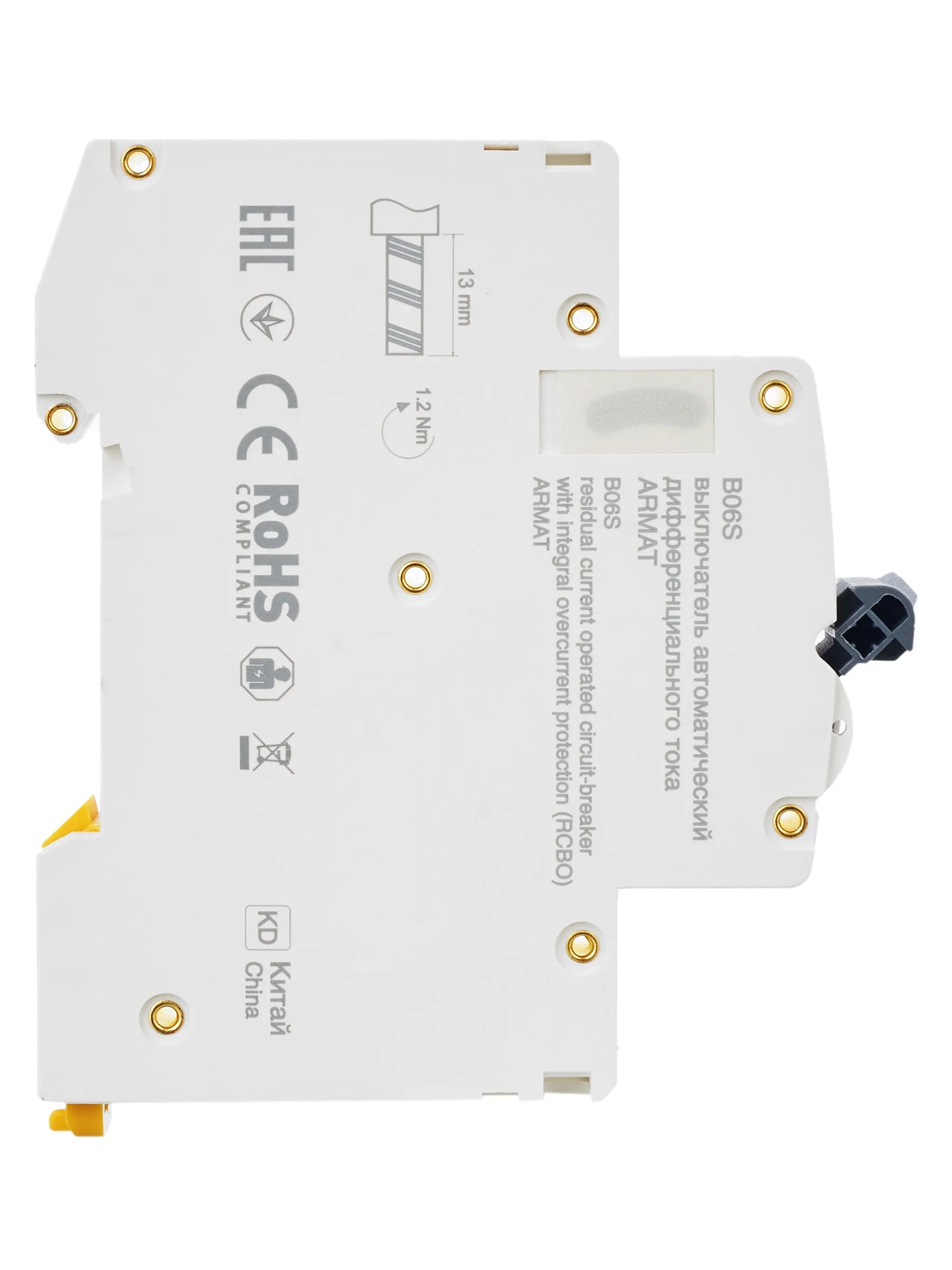 ARMAT Автоматический выключатель дифференциального тока B06S 1P+NP C32 30мА тип AC (18мм) IEK - Фото 2